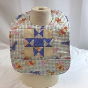 Handmade Quilted Winnie the Pooh Baby Bib